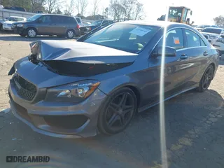 2014 Mercedes-Benz CLA-Class CLA 250 with VIN WDDSJ4EBXEN134893, listed as a IAAI auction lot 41144141 with 123,380 mi miles. Bid and sale history available at carsss.com. Image 2.