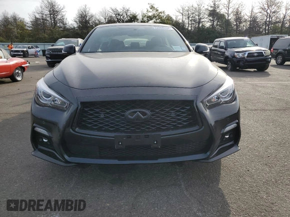 2024 Infiniti Q50 Red Sport 400 with VIN JN1FV7DRXRM680351, listed as a Copart auction lot 72008234 with 462 mi miles and Salvage title. Bid and sale history available at DreamBid. Image 5.