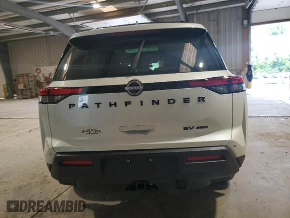 2023 Nissan Pathfinder SV z VIN 5N1DR3BD1PC261313, wystawiony jako Copart lot #55912155 z przebiegiem 13 527 mil mil oraz Szkoda całkowita • Salvage title. Historia ofert i sprzedaży dostępna na DreamBid. Obrazek 6.