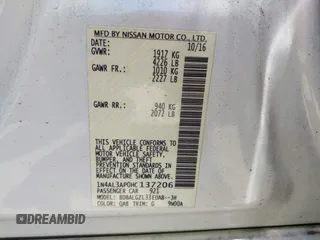 2017 Nissan Altima SR with VIN 1N4AL3AP0HC137206, listed as a IAAI auction lot 42399716 with 54,708 mi miles and . Bid and sale history available at DreamBid. Image 9.