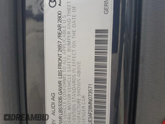 2021 Audi A6 Premium Plus z VIN WAUE3AF28MN073571, wystawiony jako Copart lot #44214165 z przebiegiem 116 726 mil mil oraz Szkoda całkowita • Salvage title. Historia ofert i sprzedaży dostępna na DreamBid. Obrazek 13.