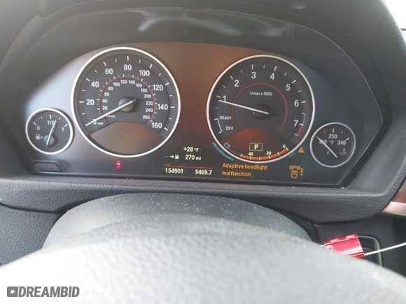 2015 BMW 3 Series 328i with VIN WBA3A5G55FNS87532, listed as a IAAI auction lot 41580190 with 154,901 mi miles. Bid and sale history available at carsss.com. Image 7.