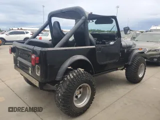 1985 Jeep CJ with VIN 1JCUM87AXFT139710, listed as a Copart auction lot 73825234 with 5,494 mi miles and Salvage Title. Bid and sale history available at carsss.com. Image 3.