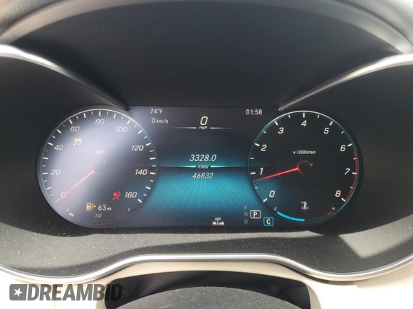 2021 Mercedes-Benz C 300 with VIN W1KWF8DB0MR620874, listed as a Copart auction lot 53074255 with 46,832 mi miles and Salvage title. Bid and sale history available at DreamBid. Image 9.