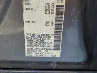 2015 Nissan Altima 2.5 SV with VIN 1N4AL3AP9FC433466, listed as a Copart auction lot 88970045 with 96,766 mi miles and Salvage Title. Bid and sale history available at carsss.com. Image 12.