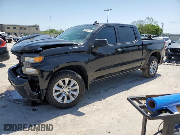 2020 Chevrolet Silverado 1500 Custom with VIN 3GCPWBEH9LG452164, listed as a Copart auction lot 52166725 with 114,131 mi miles and Salvage Title. Bid and sale history available at DreamBid. Image 1.