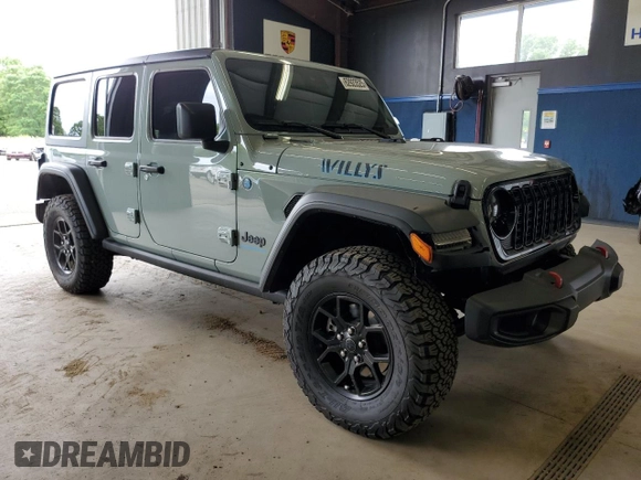 2024 Jeep Wrangler Sport S with VIN 1C4RJXN66RW167175, listed as a Copart auction lot 62923525 with 14,103 mi miles and Clean title. Bid and sale history available at DreamBid. Image 4.