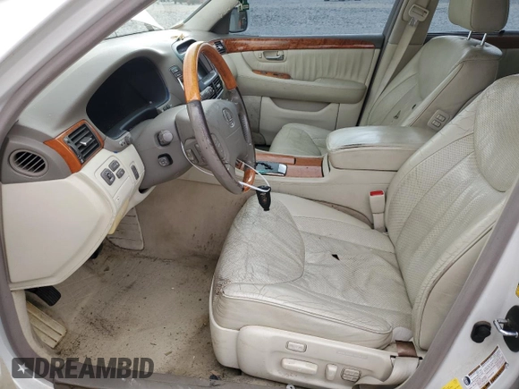2005 Lexus LS 430 z VIN JTHBN36F955009277, wystawiony jako Copart lot #58974925 z przebiegiem 213 982 mil mil oraz Czysty tytuł • Clean title. Historia ofert i sprzedaży dostępna na DreamBid. Obrazek 7.