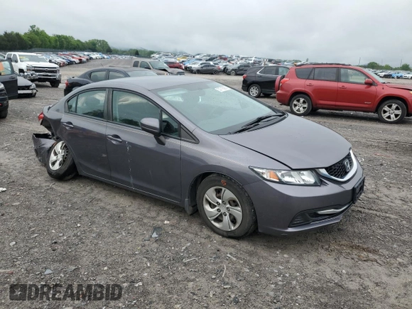 2015 Honda Civic Sedan LX with VIN 19XFB2F58FE092963, listed as a Copart auction lot 53716395 with 65,734 mi miles and Salvage Title. Bid and sale history available at carsss.com. Image 4.
