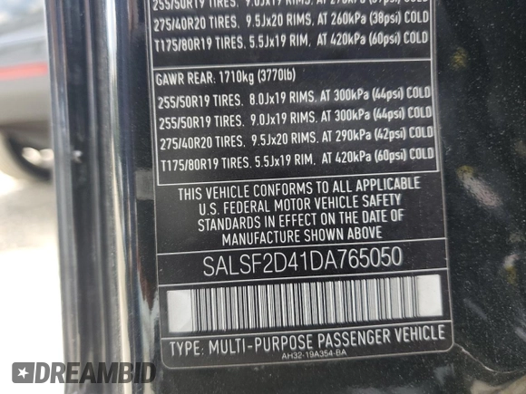 2013 Land Rover Range Rover Sport HSE z VIN SALSF2D41DA765050, wystawiony jako Copart lot #61823315 z przebiegiem 127 956 mil mil oraz Szkoda całkowita • Salvage title. Historia ofert i sprzedaży dostępna na DreamBid. Obrazek 14.