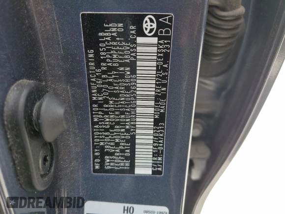 2016 Toyota Corolla L with VIN 5YFBURHE0GP526906, listed as a Copart auction lot 55537645 with 27,129 mi miles and Salvage Title. Bid and sale history available at DreamBid. Image 13.