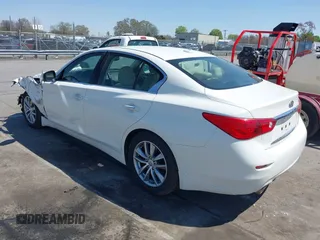 2014 Infiniti Q50 Premium with VIN JN1BV7APXEM691474, listed as a IAAI auction lot 41884939 with 135,559 mi miles. Bid and sale history available at carsss.com. Image 3.