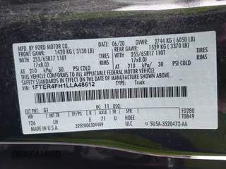 2020 Ford Ranger XL с VIN 1FTER4FH1LLA48612, выставлен на аукционе IAAI как лот 42474857 с пробегом 43 123 миль миль и . История ставок и продаж доступна на DreamBid. Изображение 9.