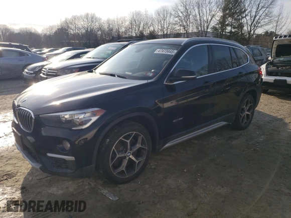 2017 BMW X1 sDrive28i with VIN WBXHU7C30H5H33353, listed as a Copart auction lot 47473445 with 97,579 mi miles and Salvage Title. Bid and sale history available at carsss.com. Image 1.