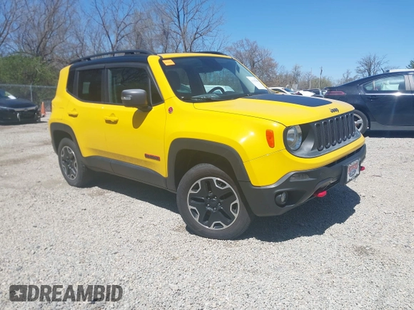 2016 Jeep Renegade Trailhawk with VIN ZACCJBCT4GPD07347, listed as a IAAI auction lot 41985986 with 97,449 mi miles and . Bid and sale history available at carsss.com. Image 1.