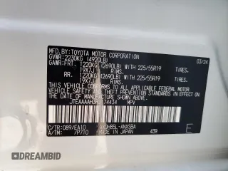 2024 Toyota Venza LE with VIN JTEAAAAH3RJ174434, listed as a Copart auction lot 60480844 with 1,178 mi miles and Salvage Title. Bid and sale history available at carsss.com. Image 16.