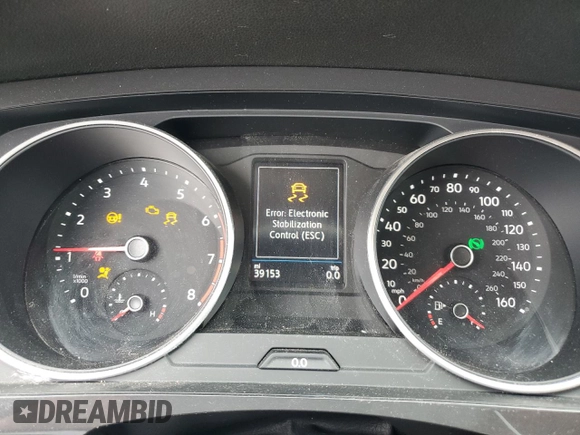 2020 Volkswagen Tiguan S with VIN 3VV1B7AXXLM100189, listed as a Copart auction lot 58539845 with 39,153 mi miles and Salvage title. Bid and sale history available at DreamBid. Image 9.