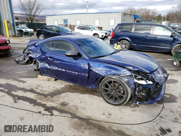 2022 Toyota GR86 Premium with VIN JF1ZNBE1XN9753016, listed as a Copart auction lot 80104824 with 0 mi miles and Salvage Title. Bid and sale history available at carsss.com. Image 4.