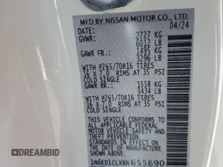 2024 Nissan Frontier S z VIN 1N6ED1CLXRN655690, wystawiony jako Copart lot #89017835 z przebiegiem 2 061 mil mil oraz Szkoda całkowita • Salvage title. Historia ofert i sprzedaży dostępna na DreamBid. Obrazek 14.