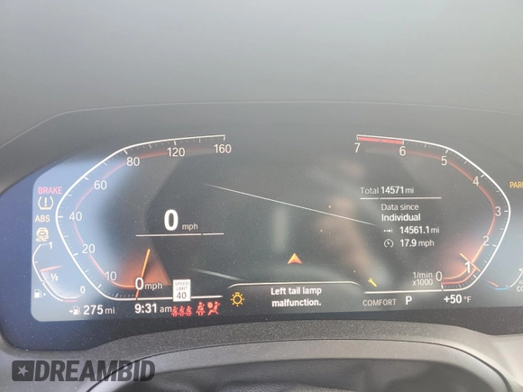 2021 BMW 3 Series 330i with VIN 3MW5R1J08M8B53217, listed as a Copart auction lot 48340395 with 14,571 mi miles and Salvage Title. Bid and sale history available at carsss.com. Image 9.
