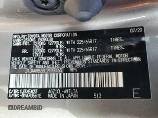 2020 Lexus NX 300 with VIN JTJAARBZ6L2177465, listed as a Copart auction lot 48214485 with 102,928 mi miles and Salvage title. Bid and sale history available at DreamBid. Image 13.
