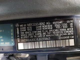 1990 Mercedes-Benz 300 E с VIN WDBEA30D3LB235863, выставлен на аукционе IAAI как лот 40519459 с пробегом 142 260 миль миль и . История ставок и продаж доступна на DreamBid. Изображение 9.
