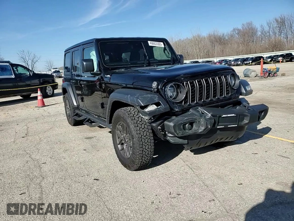 2024 Jeep Wrangler Sport S with VIN 1C4PJXDG0RW260789, listed as a Copart auction lot 49603305 with 4,125 mi miles and Salvage Title. Bid and sale history available at DreamBid. Image 10.