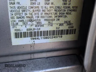 2002 Nissan Altima S with VIN 1N4AL11D82C245719, listed as a Copart auction lot 44923785 with 100,535 mi miles and Salvage Title. Bid and sale history available at carsss.com. Image 14.