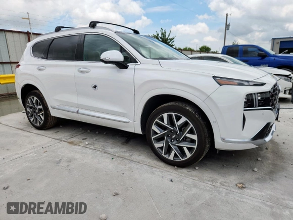 2023 Hyundai Santa Fe Calligraphy z VIN 5NMS5DAL0PH552148, wystawiony jako Copart lot #63868585 z przebiegiem 8 733 mil mil oraz Szkoda całkowita • Salvage title. Historia ofert i sprzedaży dostępna na DreamBid. Obrazek 4.