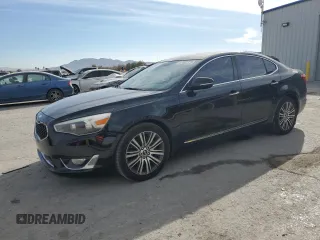 2014 Kia Cadenza Premium with VIN KNALN4D74E5130836, listed as a Copart auction lot 43482775 with 123,885 mi miles and Salvage Title. Bid and sale history available at carsss.com. Image 1.