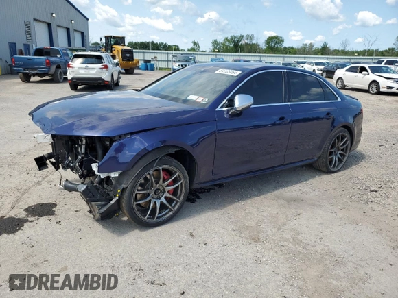 2018 Audi S4 Prestige with VIN WAUC4BF42JA018662, listed as a Copart auction lot 64103464 with 0 mi miles and Salvage Title. Bid and sale history available at carsss.com. Image 1.