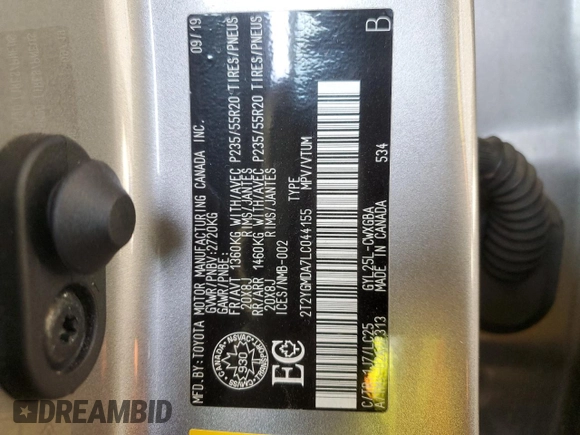 2020 Lexus RX 450h F Sport Performance z VIN 2T2YGMDA7LC044155, wystawiony jako Copart lot #78403684 z przebiegiem 165 656 mil mil oraz Szkoda całkowita • Salvage title. Historia ofert i sprzedaży dostępna na DreamBid. Obrazek 13.