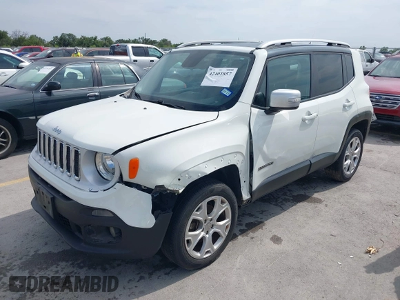 2016 Jeep Renegade Limited with VIN ZACCJBDT7GPC67683, listed as a IAAI auction lot 42401857 with 163,888 mi miles and . Bid and sale history available at DreamBid. Image 17.