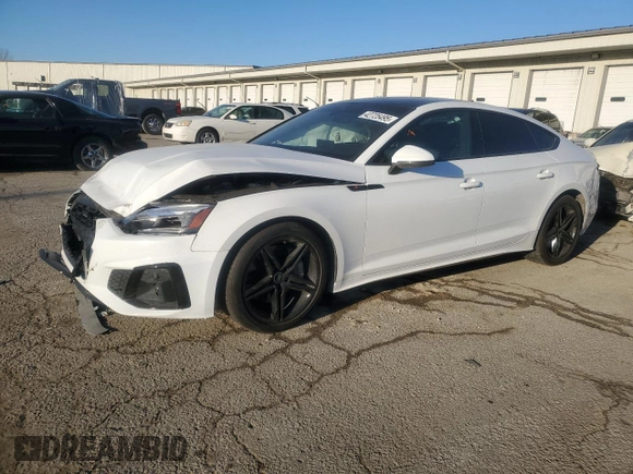 2022 Audi A5 Sportback S line Premium with VIN WAUDACF58NA009238, listed as a Copart auction lot 42725495 with 76,798 mi miles and Salvage Title. Bid and sale history available at carsss.com. Image 1.