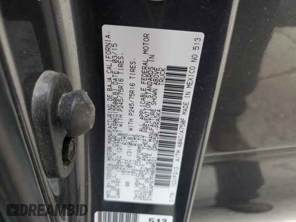 2015 Toyota Tacoma with VIN 3TMMU4FN7FM080631, listed as a Copart auction lot 56352775 with Not provided miles and Clean title. Bid and sale history available at DreamBid. Image 12.