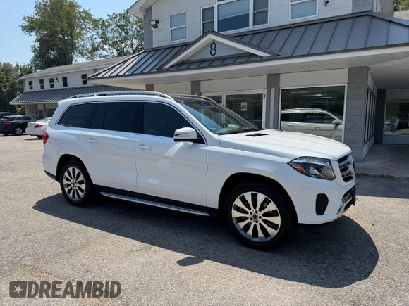 2018 Mercedes-Benz GLS 450 with VIN 4JGDF6EE1JB153365, listed as a Copart auction lot 65477955 with 136,583 mi miles and Clean title. Bid and sale history available at DreamBid. Image 1.
