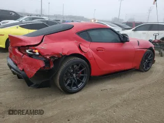 2023 Toyota GR Supra 3.0 with VIN WZ1DB0G08PW056651, listed as a Copart auction lot 85150754 with 31,194 mi miles and Salvage Title. Bid and sale history available at carsss.com. Image 3.