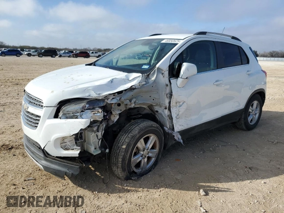 2016 Chevrolet Trax LT with VIN KL7CJLSB5GB543849, listed as a Copart auction lot 46850525 with 82,309 mi miles and Salvage Title. Bid and sale history available at carsss.com. Image 1.
