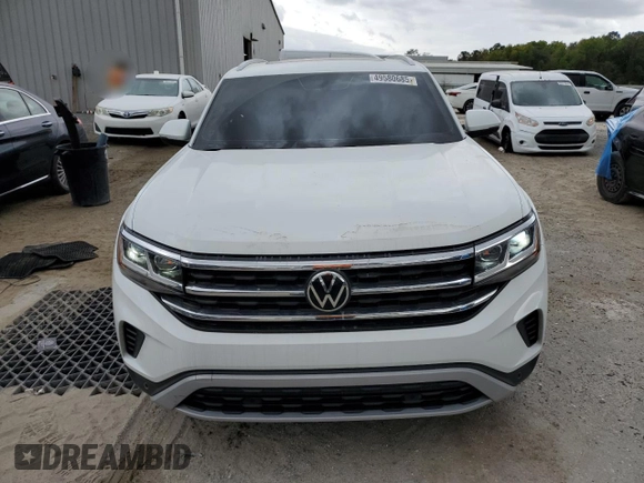 2022 Volkswagen Atlas SE with VIN 1V2JE2CA2NC207421, listed as a Copart auction lot 49580685 with 50,816 mi miles and Salvage title. Bid and sale history available at DreamBid. Image 5.