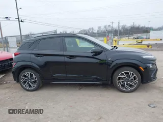 2023 Hyundai Kona N Line with VIN KM8K33A39PU989957, listed as a IAAI auction lot 41505290 with 29,134 mi miles and . Bid and sale history available at DreamBid. Image 13.
