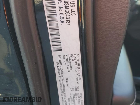 2021 Dodge Durango SRT Hellcat with VIN 1C4SDJH93MC643131, listed as a Copart auction lot 45645945 with 36,679 mi miles and Clean Title. Bid and sale history available at DreamBid. Image 13.
