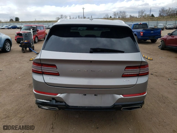 2021 Genesis GV80 with VIN KMUHBDSB6MU070830, listed as a Copart auction lot 49637774 with 51,820 mi miles and Salvage Title. Bid and sale history available at carsss.com. Image 6.