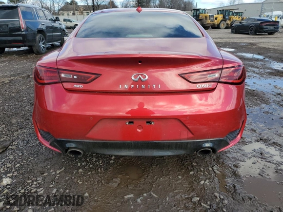 2018 Infiniti Q60 Red Sport 400 with VIN JN1FV7EL5JM630018, listed as a Copart auction lot 45684015 with 39,057 mi miles and Salvage Title. Bid and sale history available at DreamBid. Image 6.