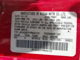 2015 Nissan 370Z Sport with VIN JN1AZ4EH1FM444122, listed as a IAAI auction lot 42140720 with Not Provided miles and . Bid and sale history available at DreamBid. Image 9.