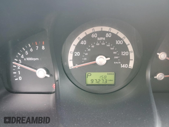 2005 Kia Sportage LX with VIN KNDJE723457117231, listed as a Copart auction lot 50163165 with 97,273 mi miles and Salvage Title. Bid and sale history available at carsss.com. Image 9.