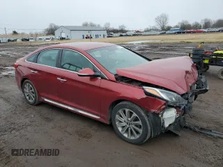 2015 Hyundai Sonata Sport with VIN 5NPE34AF8FH243834, listed as a Copart auction lot 48398125 with 108,535 mi miles and Salvage title. Bid and sale history available at DreamBid. Image 4.