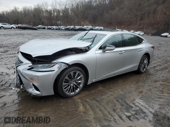 2019 Lexus LS with VIN JTHC51FF1K5007446, listed as a Copart auction lot 47107995 with 9,653 mi miles and Salvage Title. Bid and sale history available at carsss.com. Image 1.