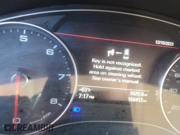 2012 Audi A6 3.0T Premium Plus with VIN WAUGGAFC2CN163853, listed as a Copart auction lot 46657225 with 156,412 mi miles and Salvage Title. Bid and sale history available at carsss.com. Image 9.