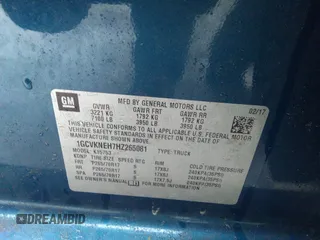 2017 Chevrolet Silverado 1500 Work Truck with VIN 1GCVKNEH7HZ265081, listed as a IAAI auction lot 41655075 with 144,207 mi miles. Bid and sale history available at carsss.com. Image 9.