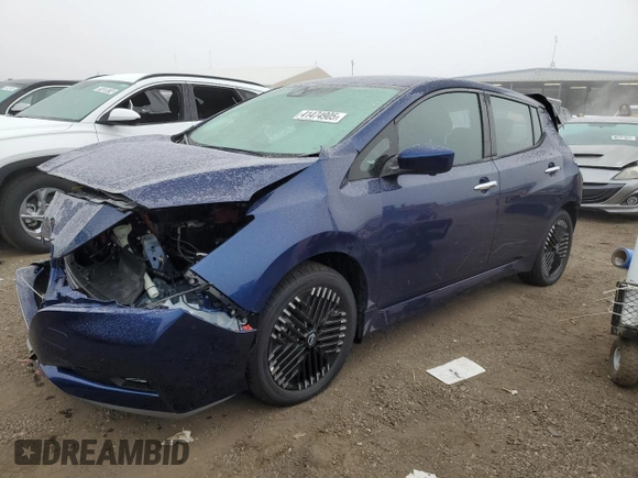 2025 Nissan LEAF SV Plus with VIN 1N4CZ1CV8SC561070, listed as a Copart auction lot 41474905 with 572 mi miles and Salvage Title. Bid and sale history available at carsss.com. Image 1.